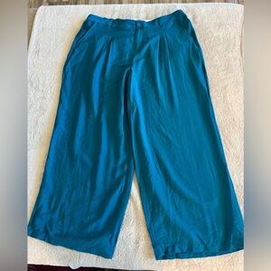 Claiborne Teal Wide Leg Rayon Pants Size 18 w